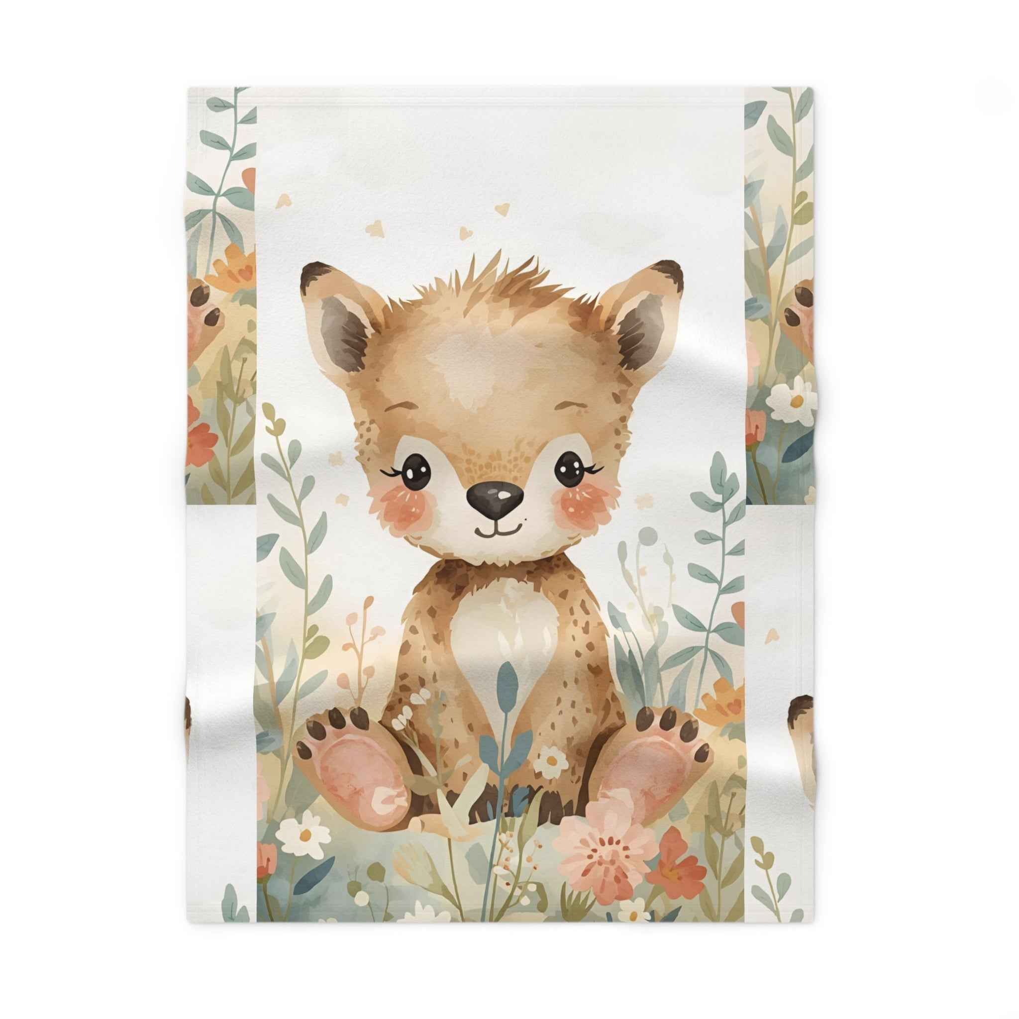 Cute Woodland Animal Baby Blanket | Soft Fleece Nursery Decor